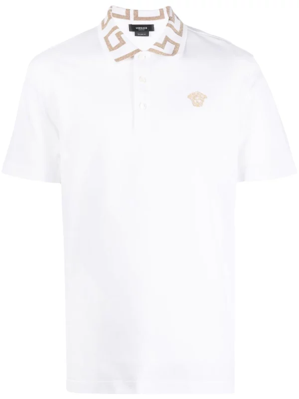 Versace- Greca cotton polo shirt